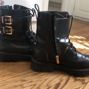 Black platform boots